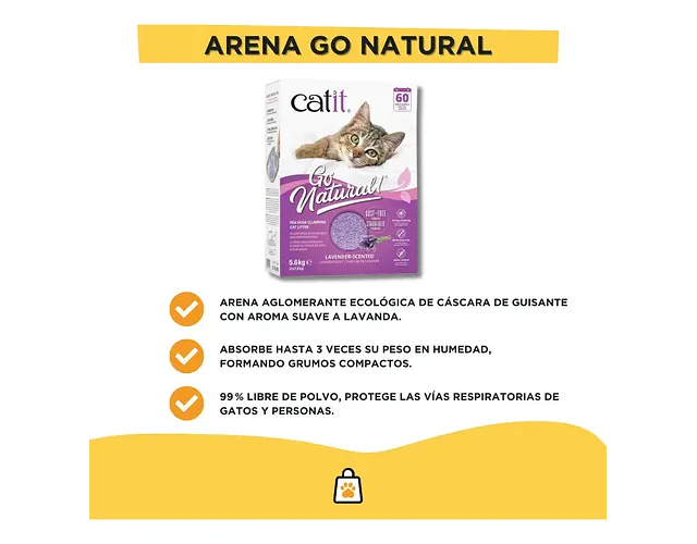 Arena Sanitaria Catiit Go Natural  Lavanda De 5,6 Kg