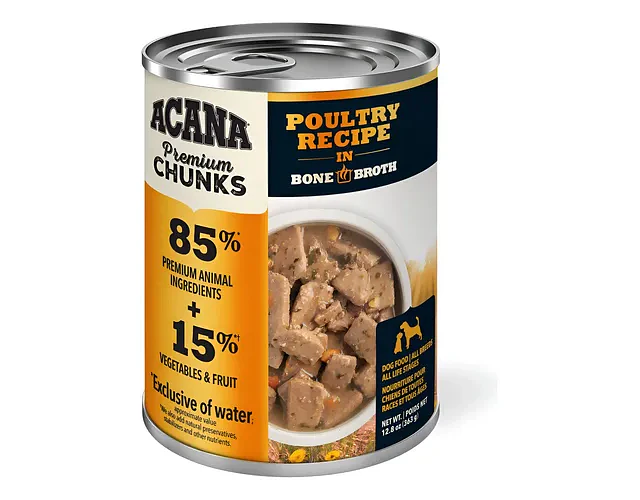 Lata Acana Húmedo Premium Chunks Poultry Perro 363 Gr