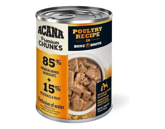 Lata Acana Húmedo Premium Chunks Poultry Perro 363 Gr