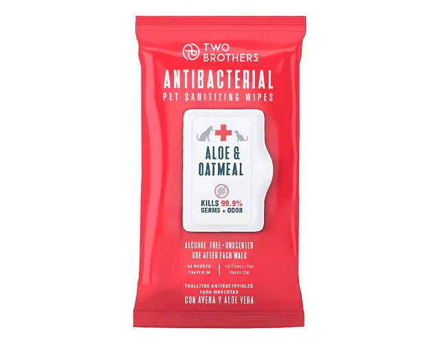 Toallas Humedas Two Brothers P/mascotas 40u Avena Y Aloe