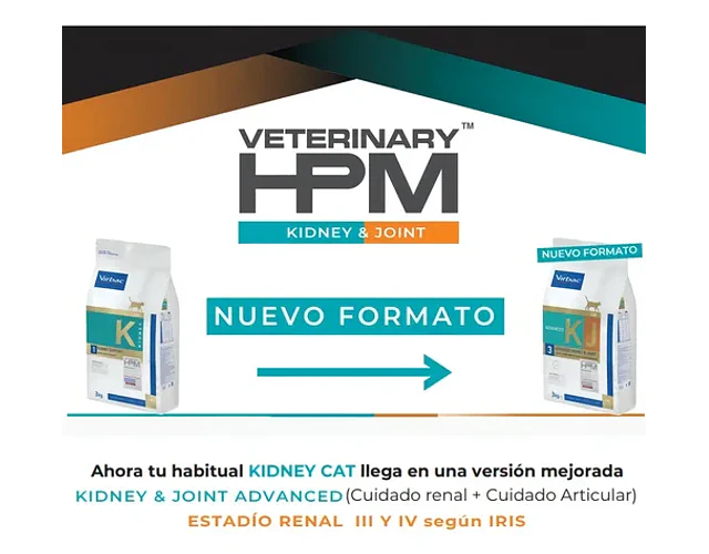 Alimento Seca Gato Virbac Hpm Kidney Joint Insuficiencia Renal 3kg