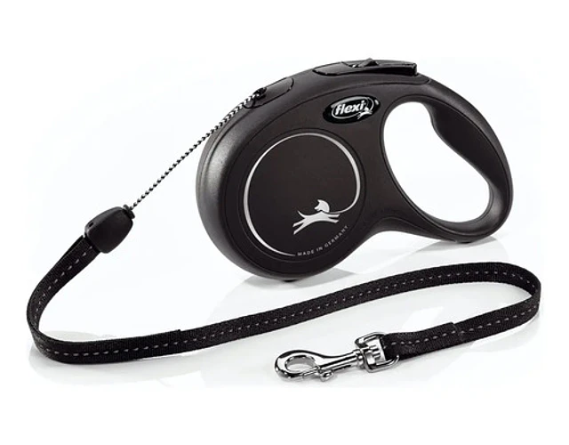 Flexi® Correa Retractil Clasica Para Perros (cuerda), Ergono Negro