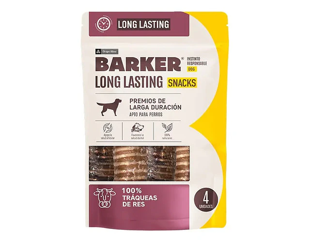 Barker Snack Para Perro Traquea De Res 4 Unidades