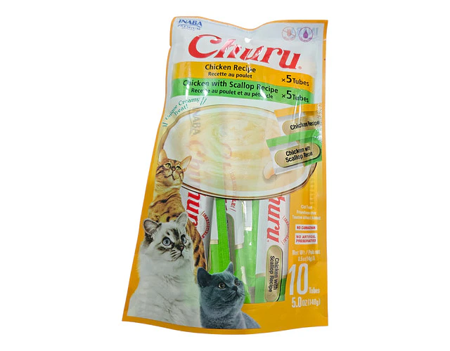 Churu Pollo/pollo Scallop 10 Tubos Para Gatos