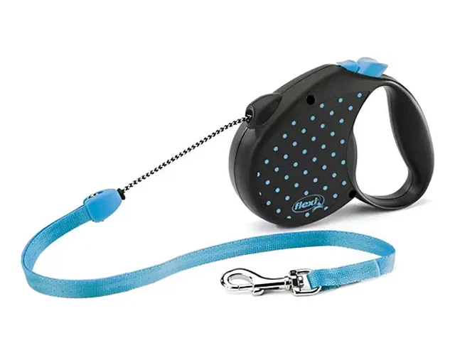 Correa Flexi Color Dots 5mts. Talla S, Hasta 12kg - Azul