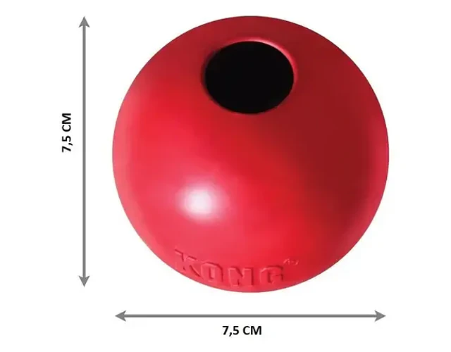 Pelota Kong Classic Ball Caucho Natural Perros 13-30kg 7.5cm Roja Rojo