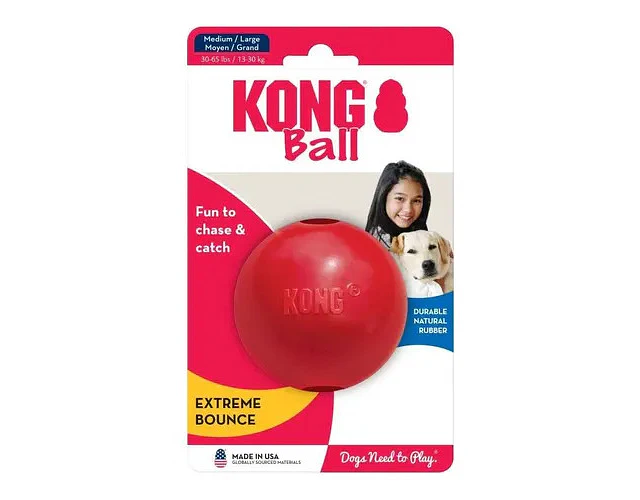Pelota Kong Classic Ball Caucho Natural Perros 13-30kg 7.5cm Roja Rojo