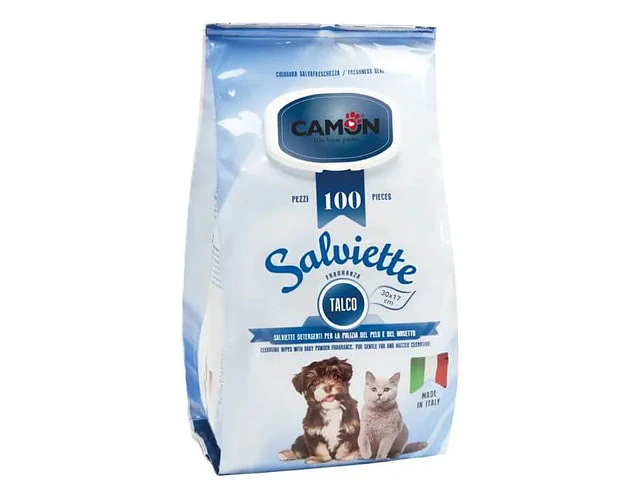 Toallas Humedas Camon  De Talco Para Perros 100unidades