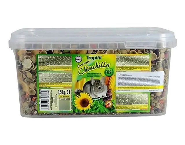 TropiFit Alimento Chinchillas 1,5 Kg Zanahoria Remolacha Cereales Alfalfa