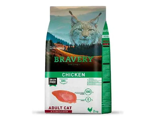 Bravery Pollo Esterilizado Para Gatos 2kgs