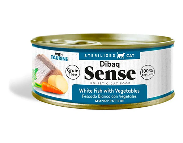 Dibaq Sense Lata Comida Húmeda Para Gato Adulto Sabor Pescado Y Vegetales 70g