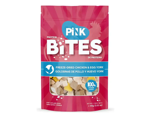 Pink Bites Pollo Y Huevo York P/ Perro Y Gato 60g