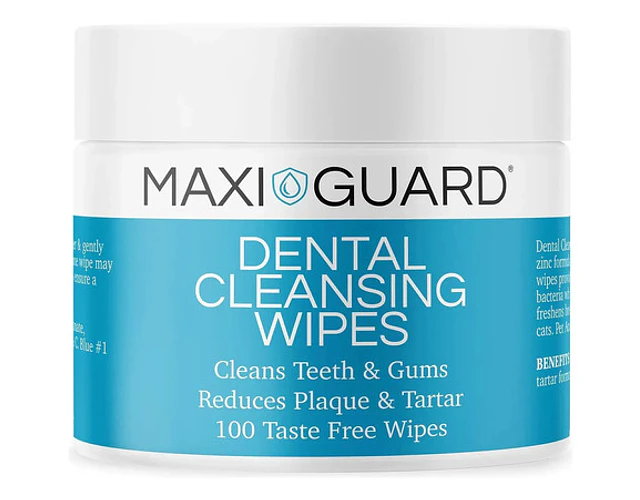 MaxiGuard Dental Cleansing Wipes For Dogs Cats Horses Menta