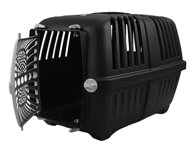 Transportadora Jaula Perro MPS Pratiko Plástico Negro Apta Avión