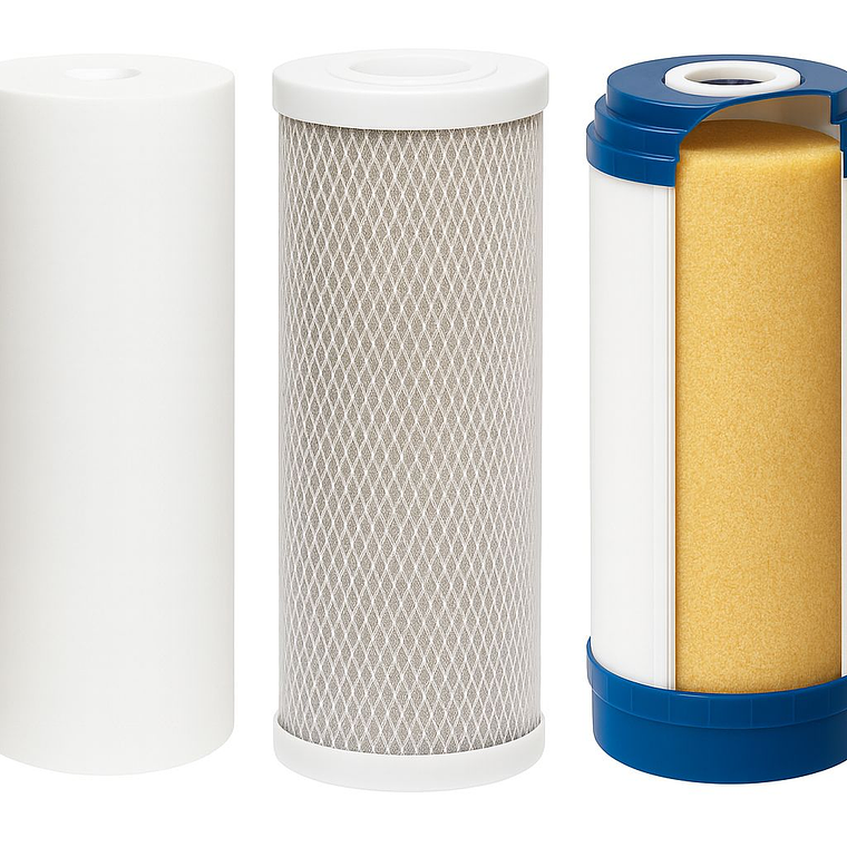 Pack 3 cartuchos de 10″x4.5″ Filtro de Agua Super Triple - Para sarro y aguas duras  1