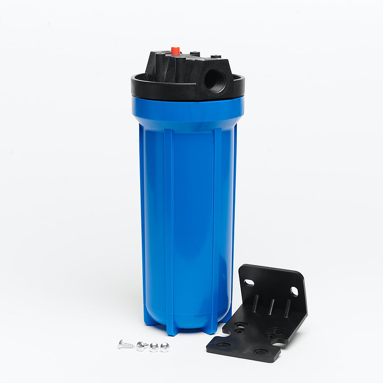 Pack Carcasa Azul Portafiltro 10″ x 2.5″. Salida 3/4 + Filtro Polifosfato Antisarro 3