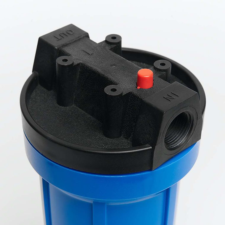 Pack Carcasa Azul Portafiltro 10″ x 2.5″. Salida 3/4 + Filtro Polifosfato Antisarro 5