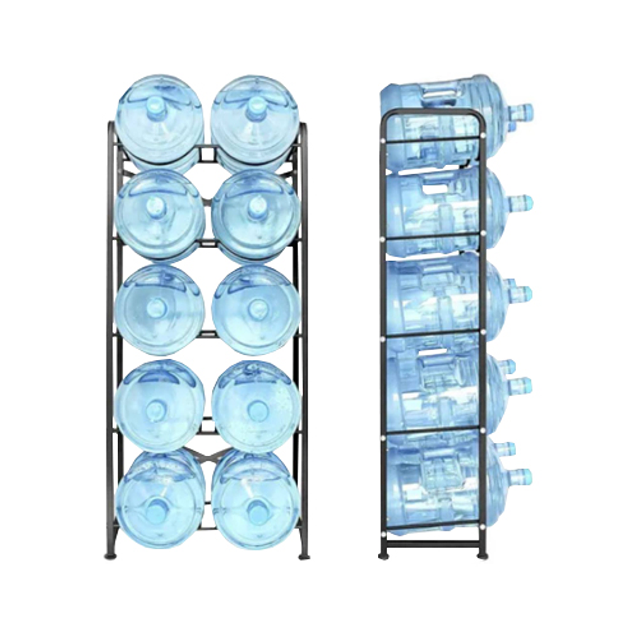 Rack para diez bidones de agua purificada