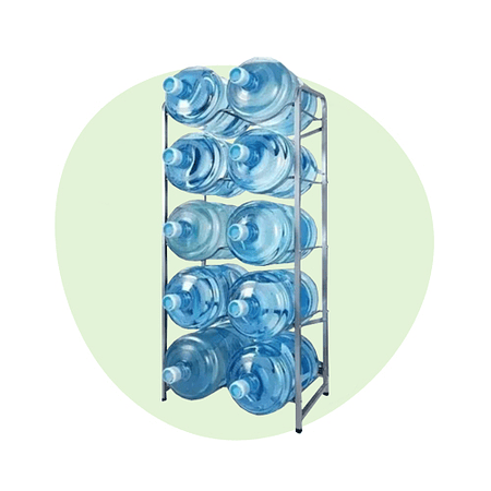 Rack para diez bidones de agua purificada