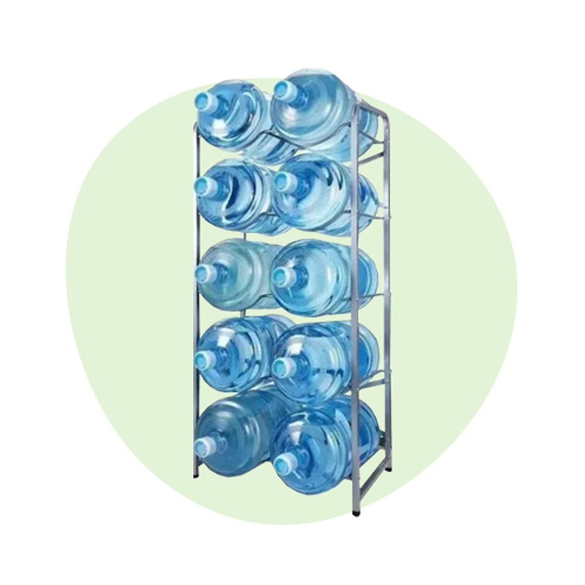 Rack para diez bidones de agua purificada 2