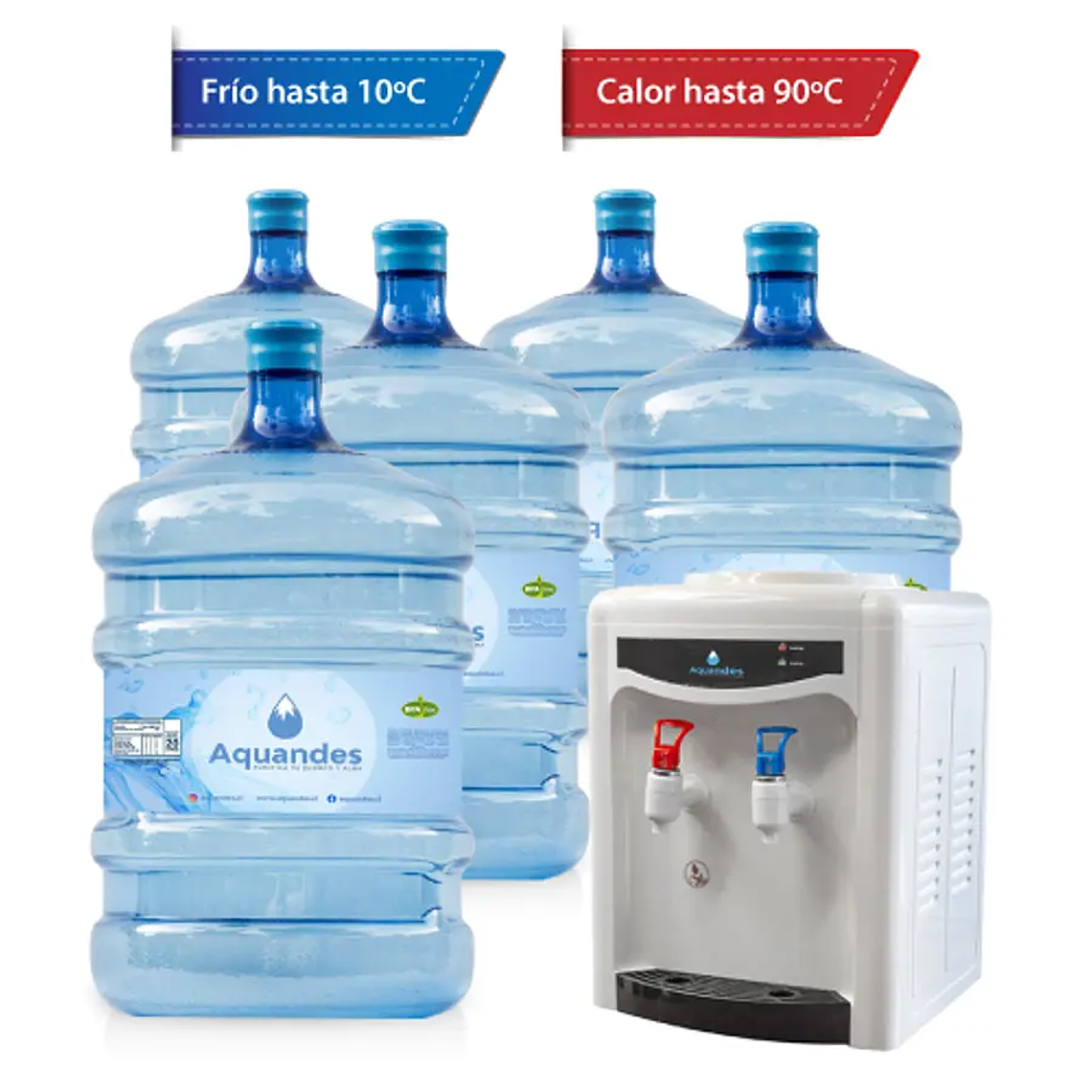 Kit inicio friocalor sobremesa blanco con negro 20L X5 1