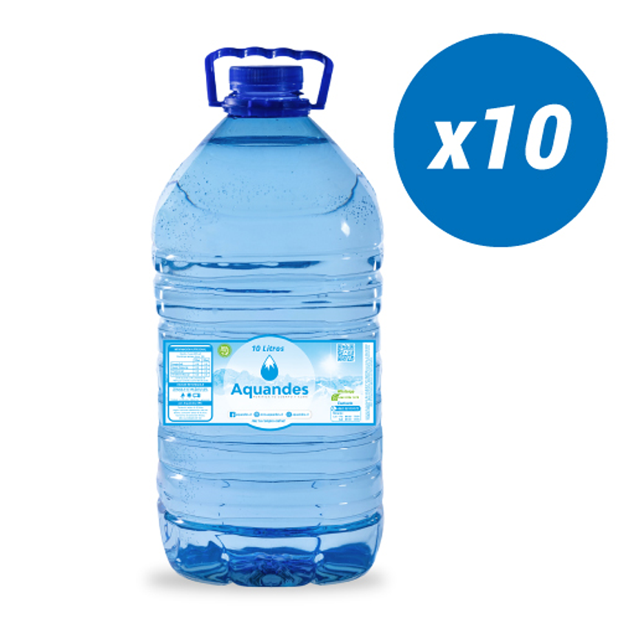 Pack 10 bidones agua purificada 10 litros desechable