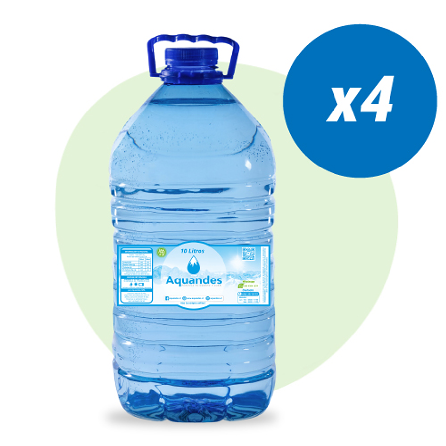 Pack 4 bidones 10 litros agua purificada