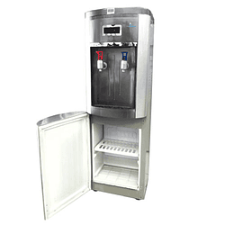 Dispensador friocalor con frigobar compresor pedestal silver