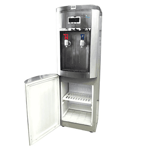 Dispensador friocalor con frigobar compresor pedestal silver