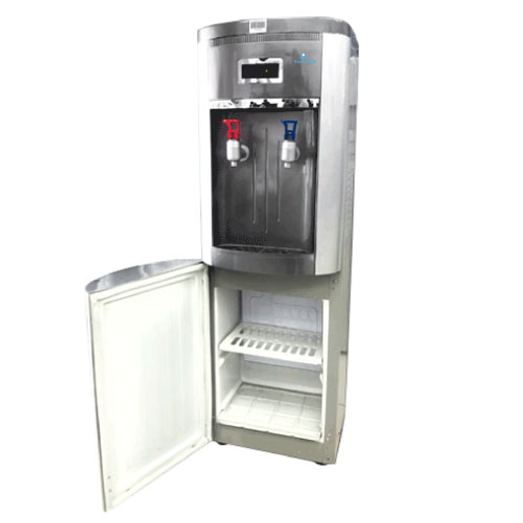 Dispensador friocalor con frigobar compresor pedestal silver 1