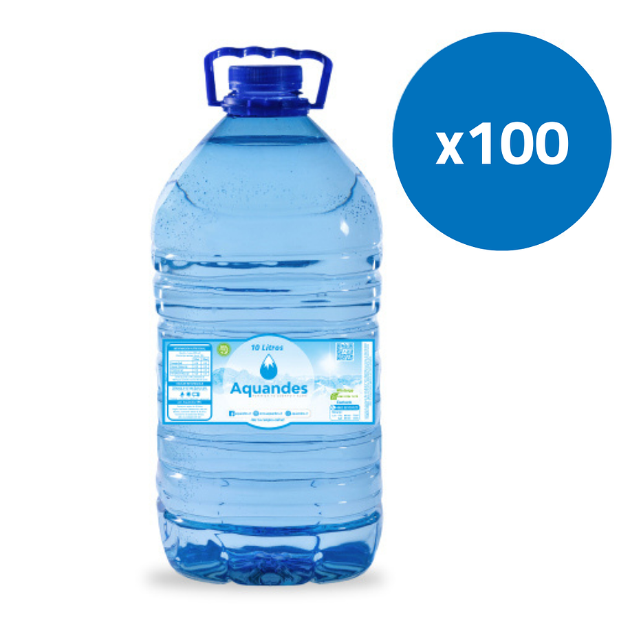 Pack 100 bidones 10 litros agua purificada