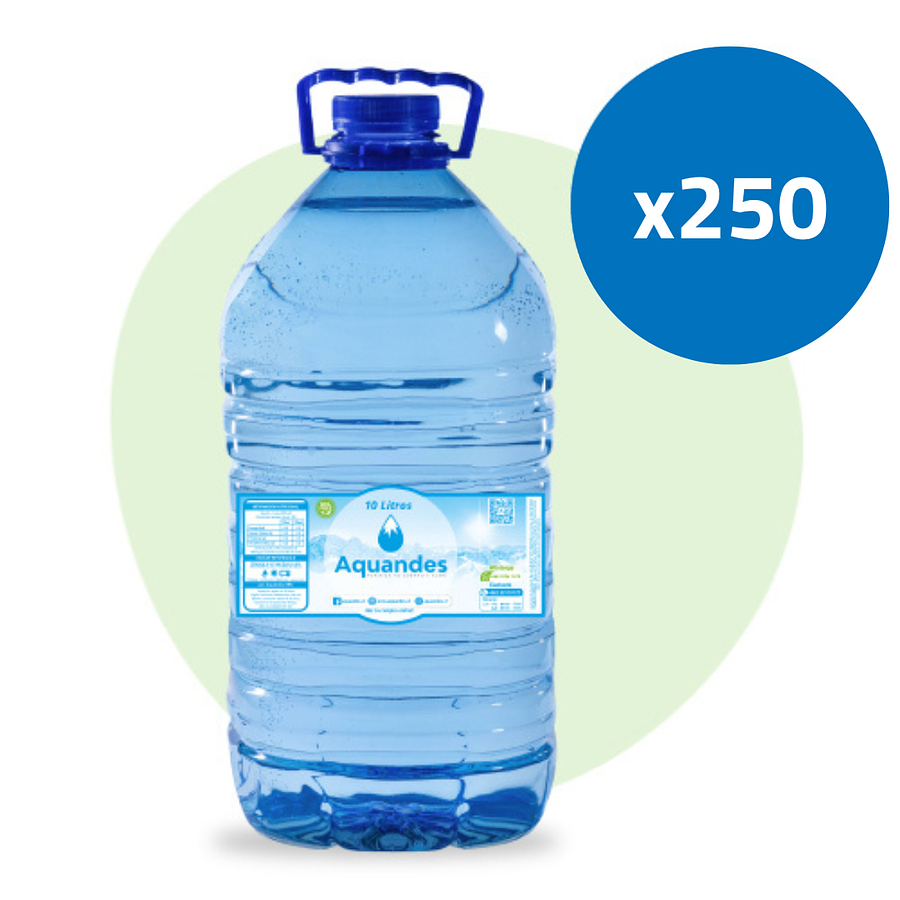 Pack 250 bidones 10 litros agua purificada