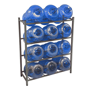 Rack para doce bidones de agua purificada