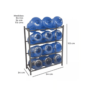 Rack para doce bidones de agua purificada