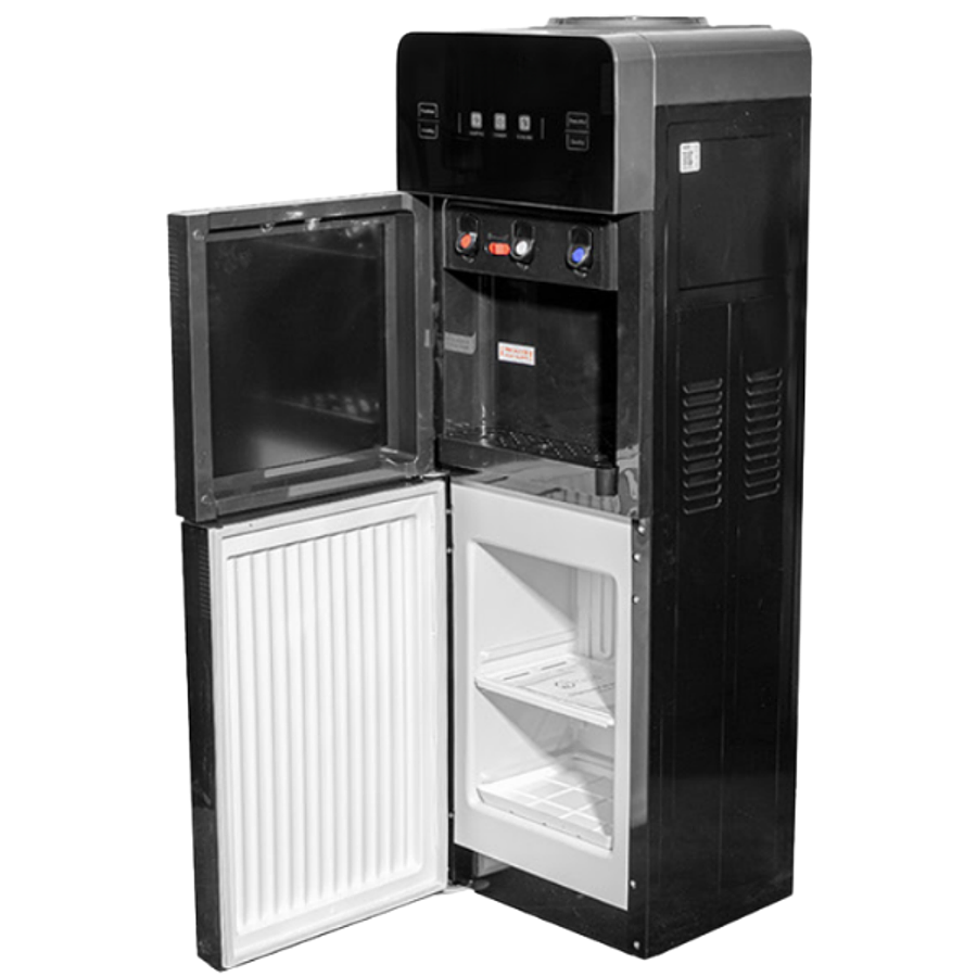 Dispensador friocalor con frigobar compresor pedestal espejado