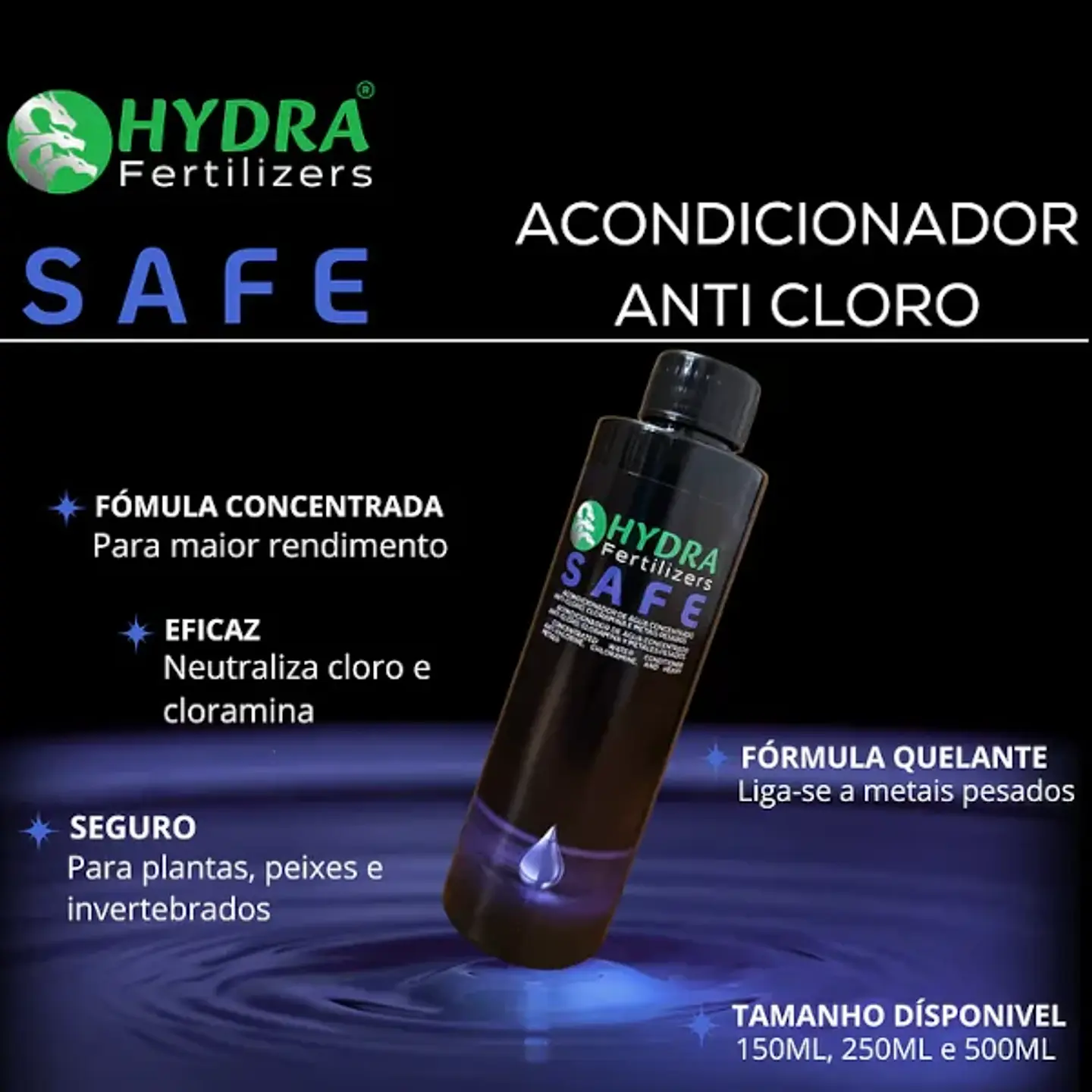 Hydra Safe | Condicionador de Água para Aquário 1