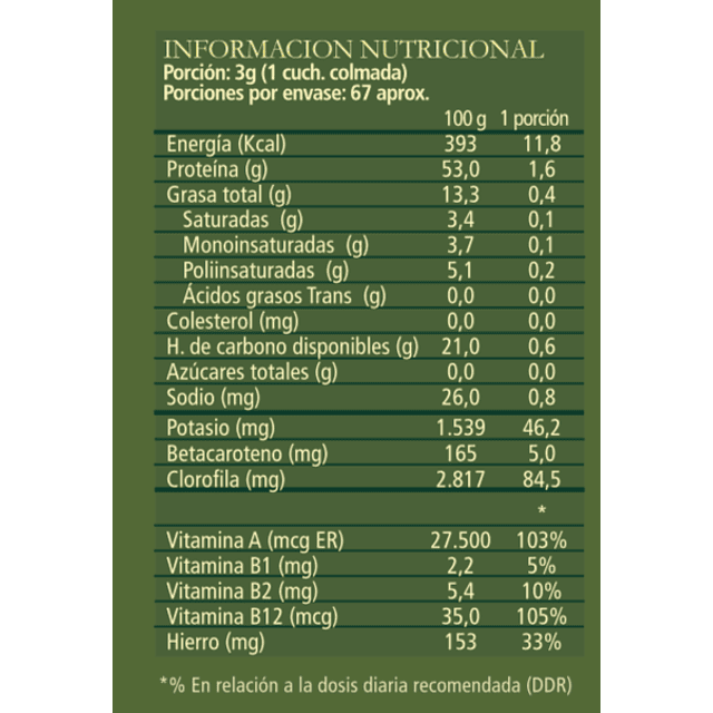 Chlorella Nature 200 g polvo Orgánico