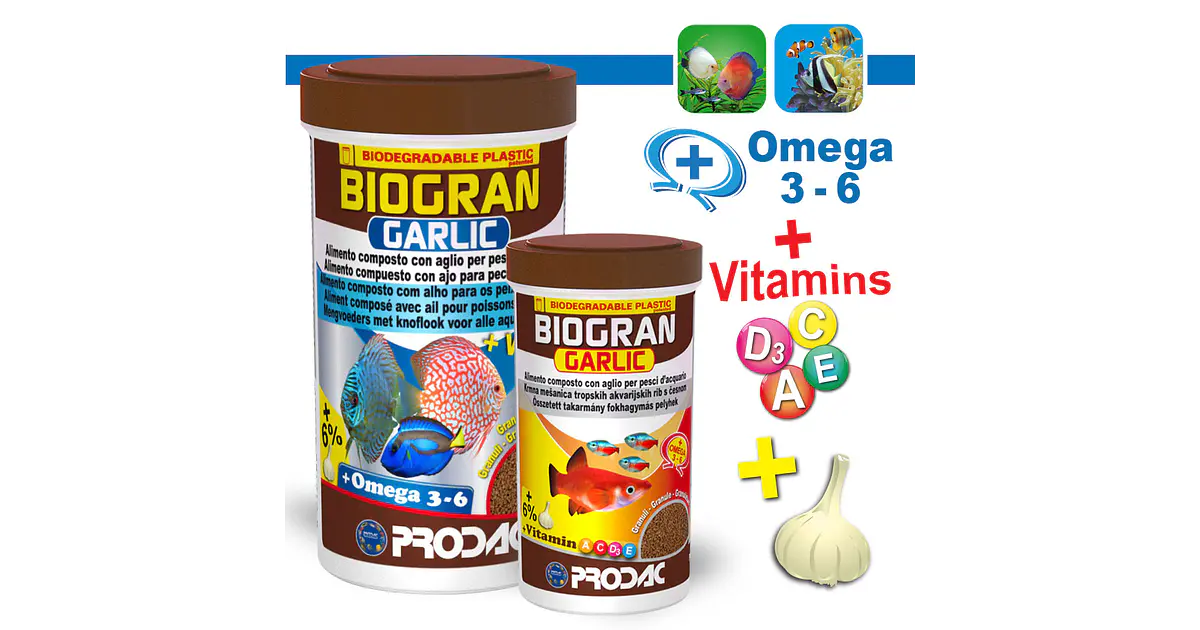 BIOGRAN GARLIC - Alimento granulado com alho para peixes tro