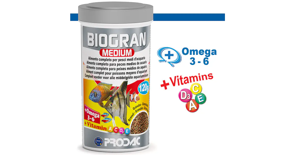 BIOGRAN MEDIUM - Alimento granulado para peixes tropicais mé