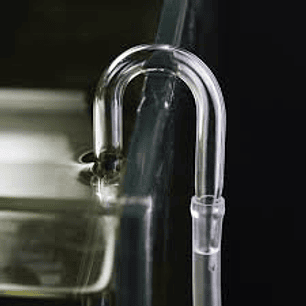 Tubo U em vidro para CO2 ou Ar.