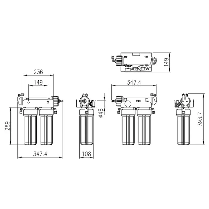 Sistema de osmose reversa Pure 100 2
