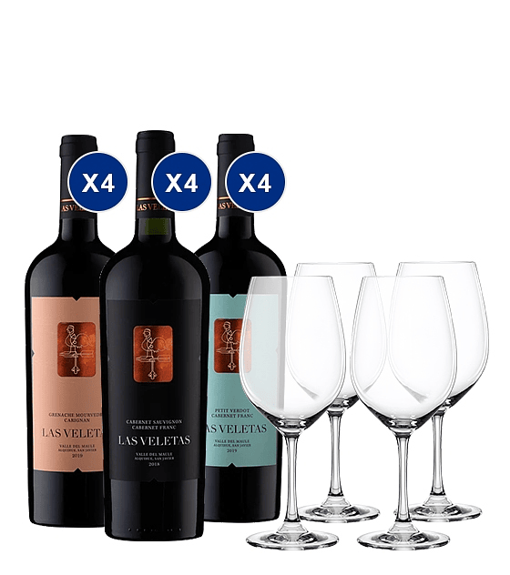 Pack Vinos Las Veletas Grandes Ensamblajes & Set Copas de Cristal Spiegelau Winelovers Bordeaux