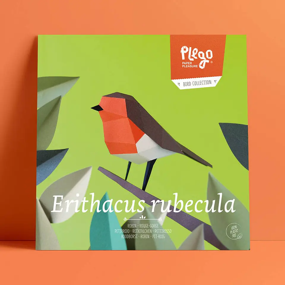 ERITHACUS RUBECULA - pássaro de papel 4