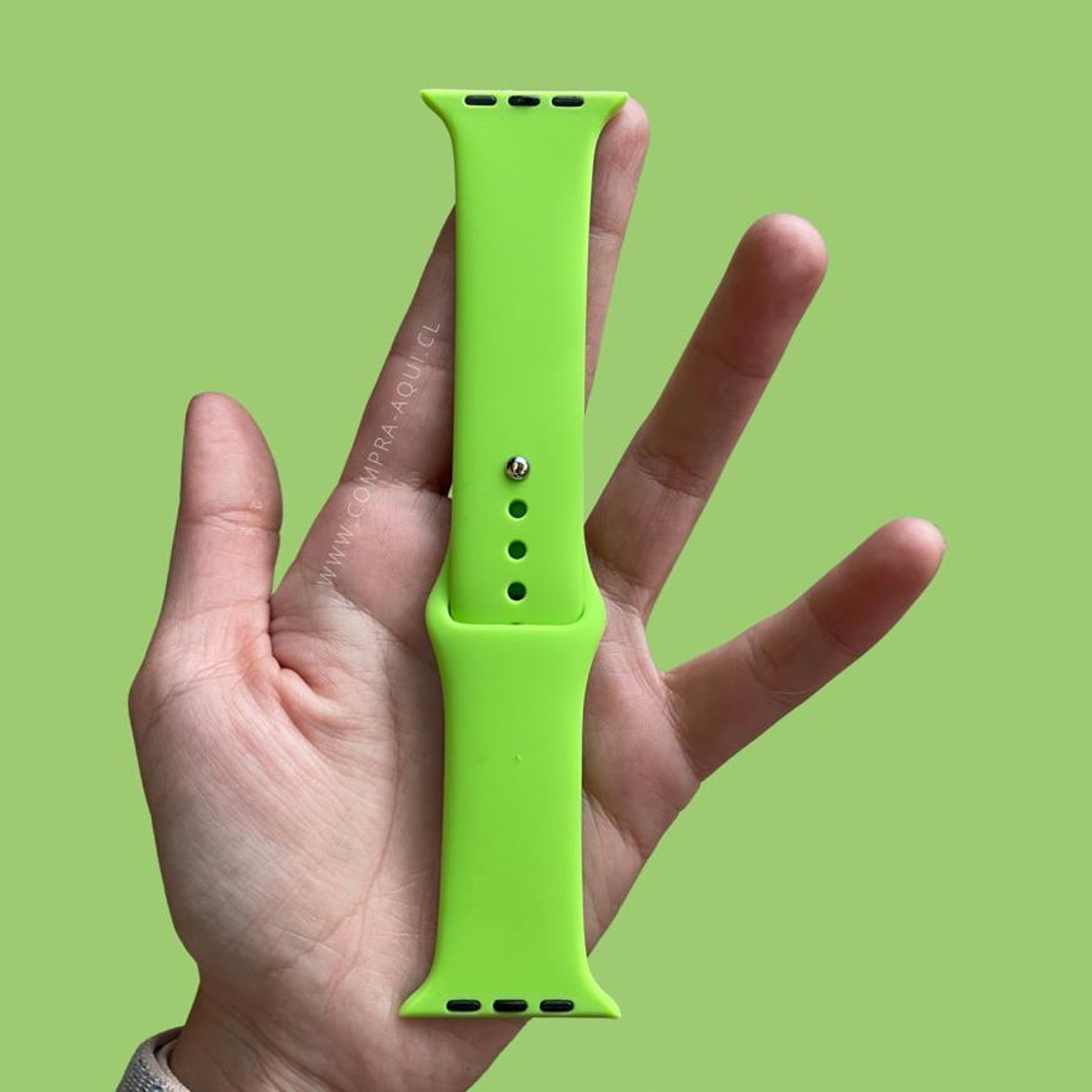 Correa silicona 42/44/45/49mm color: verde fluor