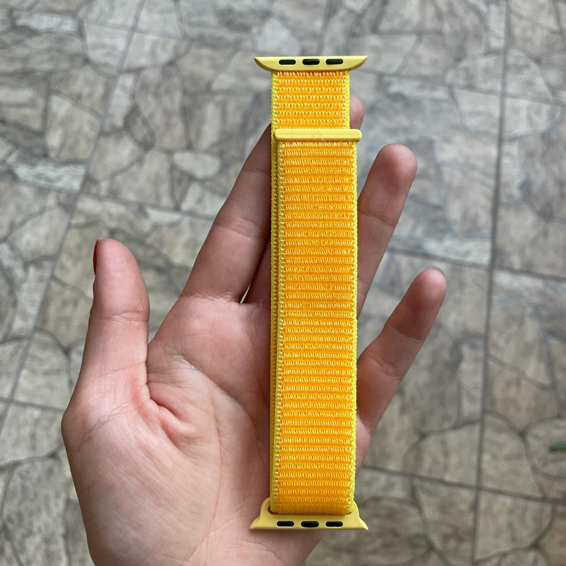 Correa velcro nailon Smartwach 42/44/45/49mm color: amarilla