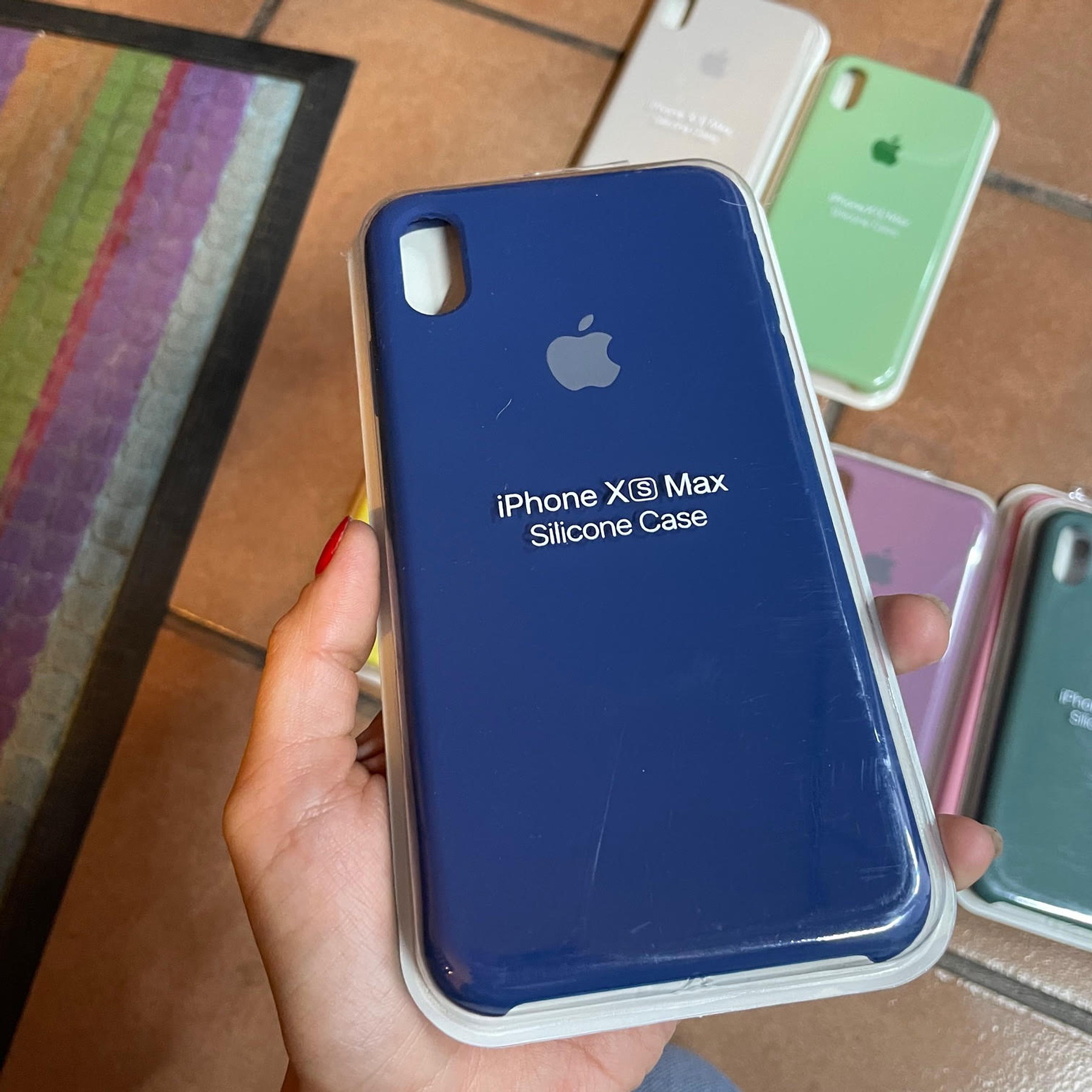 Carcasas iPhone XS Max Silicona Aterciopelada Azul