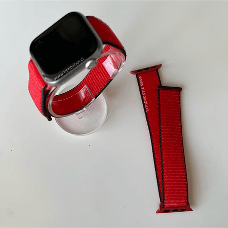 Correa velcro nailon color: roja con bordes azules 38/40/41mm