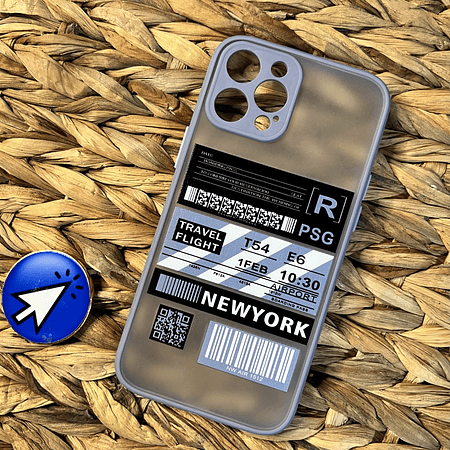 Carcasa Ticket de vuelo NEW YORK (morado oscuro) Iphone 12 pro max