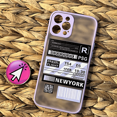 Carcasa Ticket de vuelo NEW YORK (lila) Iphone 12 pro max