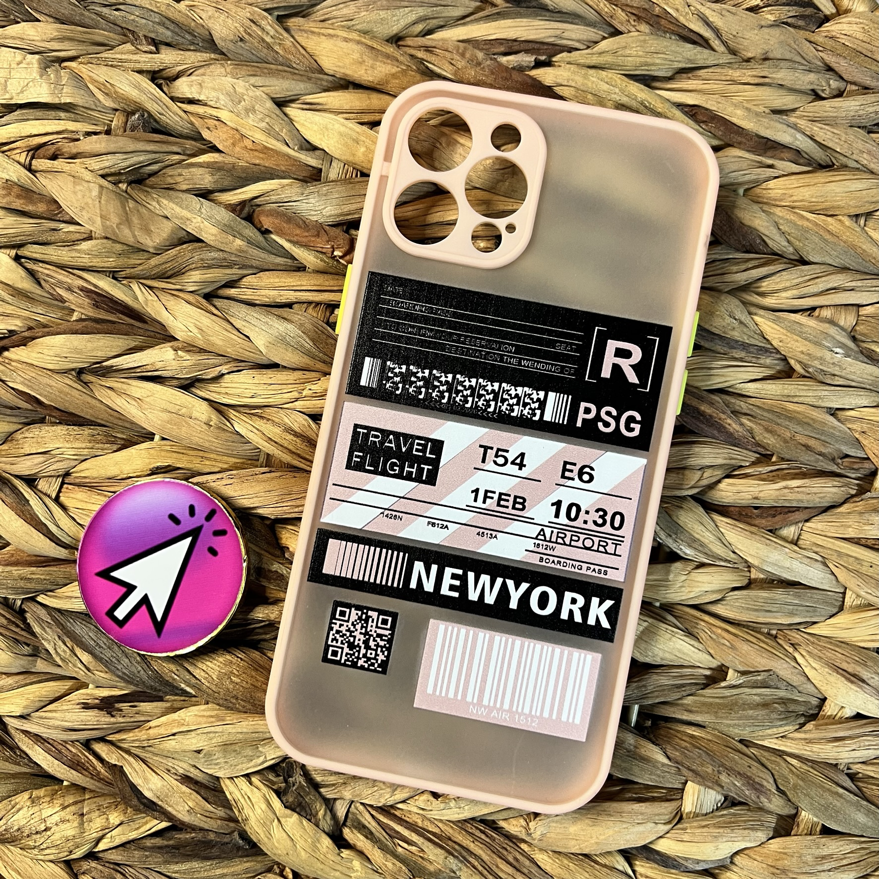 Carcasa Ticket de vuelo NEW YORK (rosa) Iphone 12 pro max